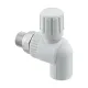 Кран радиаторный угловой шаровой PP-R 25х3/4" Raftec RARV2502 DN25 PN25 латунь никелированная