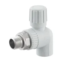 Кран радіаторний кутовий кульовий PP-R 25х3/4" Raftec RARV2502 DN25 PN25 латунь нікельована