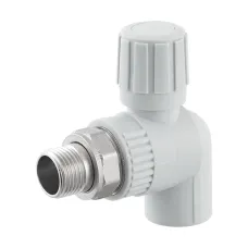 Кран радиаторный угловой шаровой PP-R 25х3/4" Raftec RARV2502 DN25 PN25 латунь никелированная
