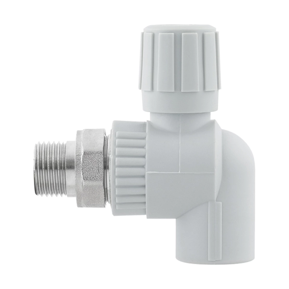 Кран радиаторный угловой шаровой PP-R 25х3/4" Raftec RARV2502 DN25 PN25 латунь никелированная