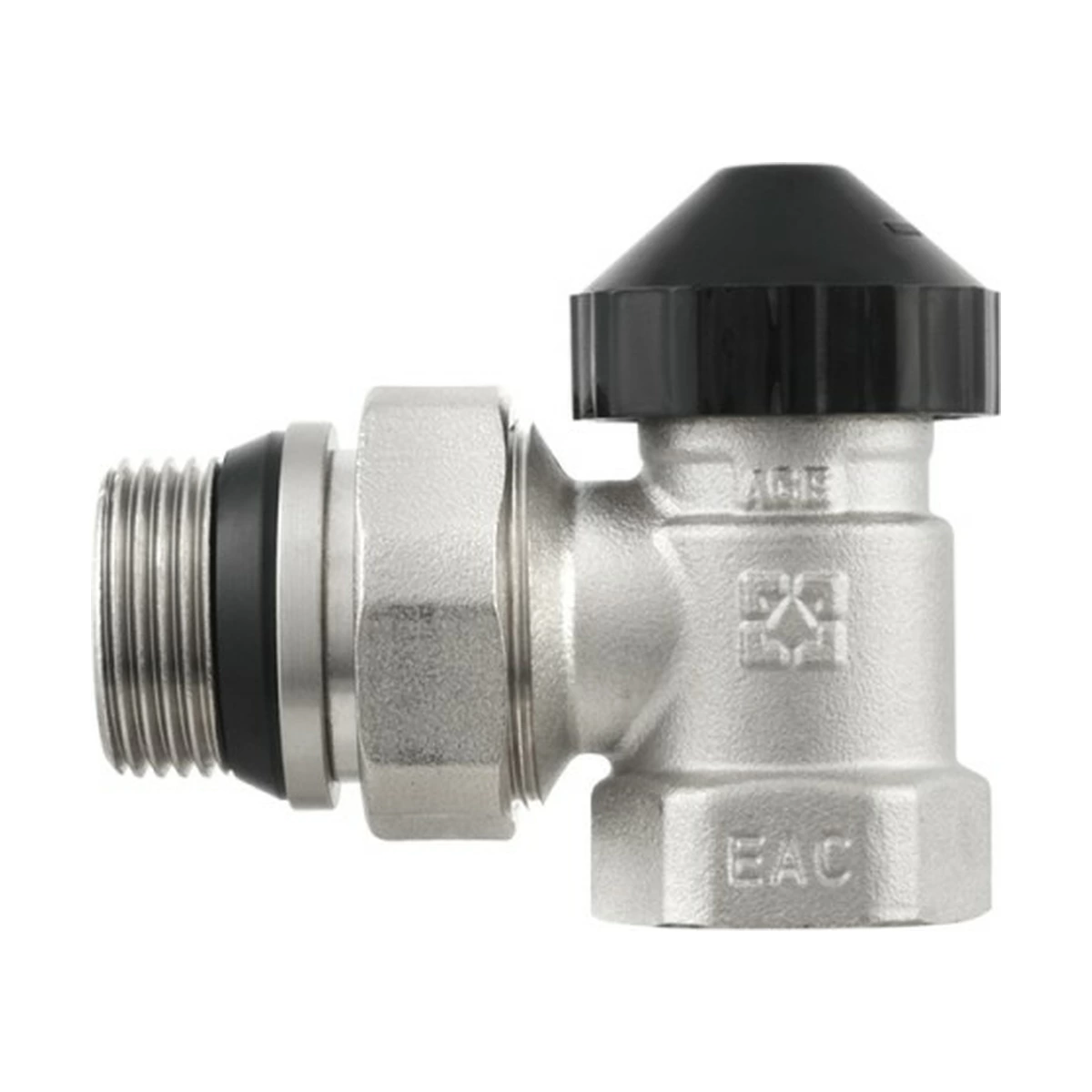 Клапан радиаторный термостатический угловой 3/4" ВР-НР M30x1.5 Raftec KPT21 DN20 PN10 Kvs 1,26 м³/час