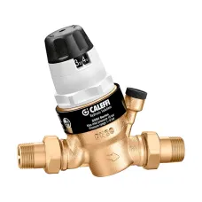 Редуктор давления горячей воды Caleffi 5350H 535060H 1″ с американками, до 80 °C, 1-6 бар, под манометр