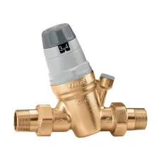 Редуктор давления воды Caleffi 5350 535040 1/2″ с американками, шкала 1-6 бар, под манометр