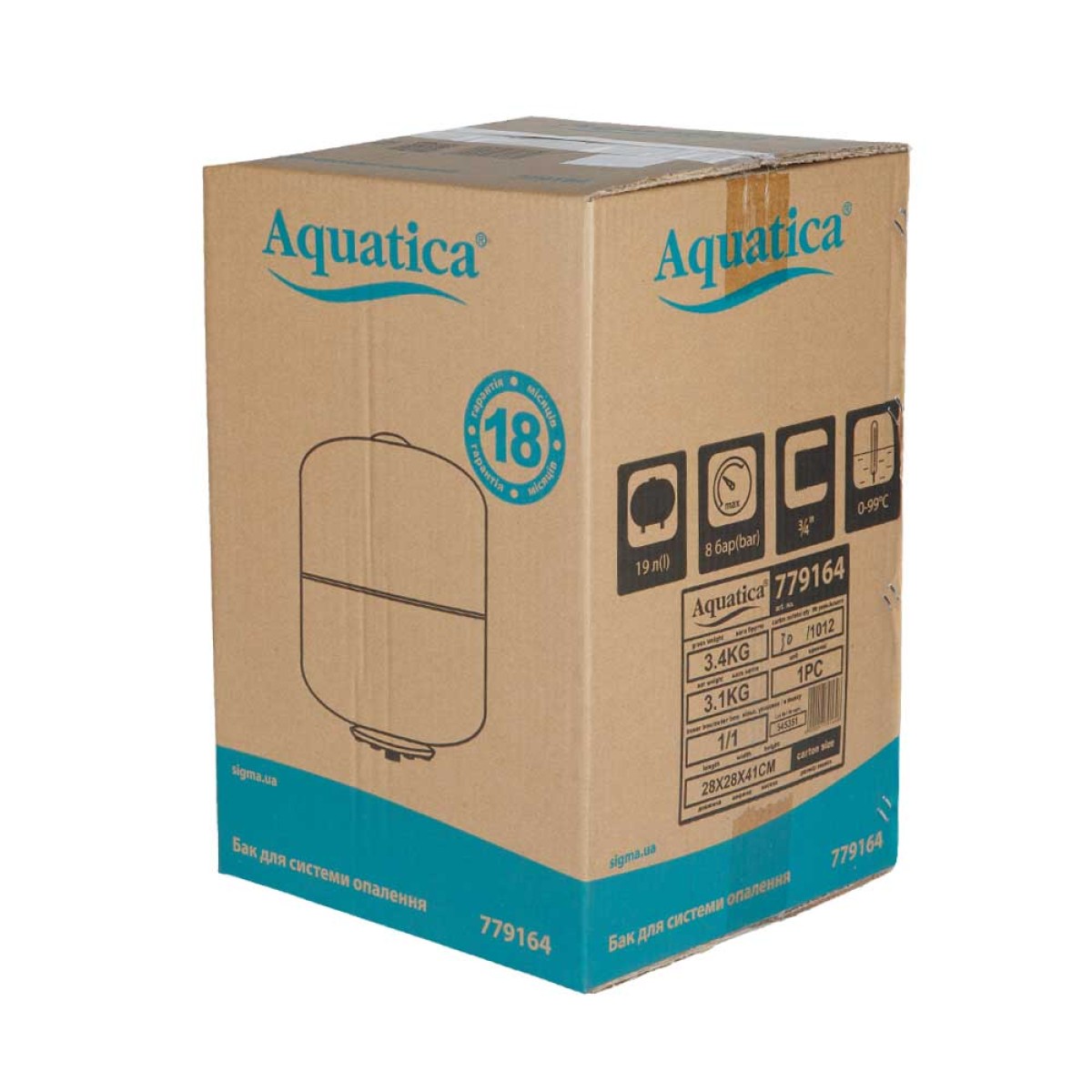 Расширительный бак для отопления Aquatica VT19 19 л разборный 8 бар