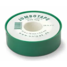 Стрічка PTFE Unipak Jumbotape Standard 10м × 19мм × 0,2мм (щільн. 0,35 г/см³)