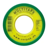 Лента PTFE Unipak Topseal для газа и кислорода 12м × 12мм (плотн. 1,3 г/см³)