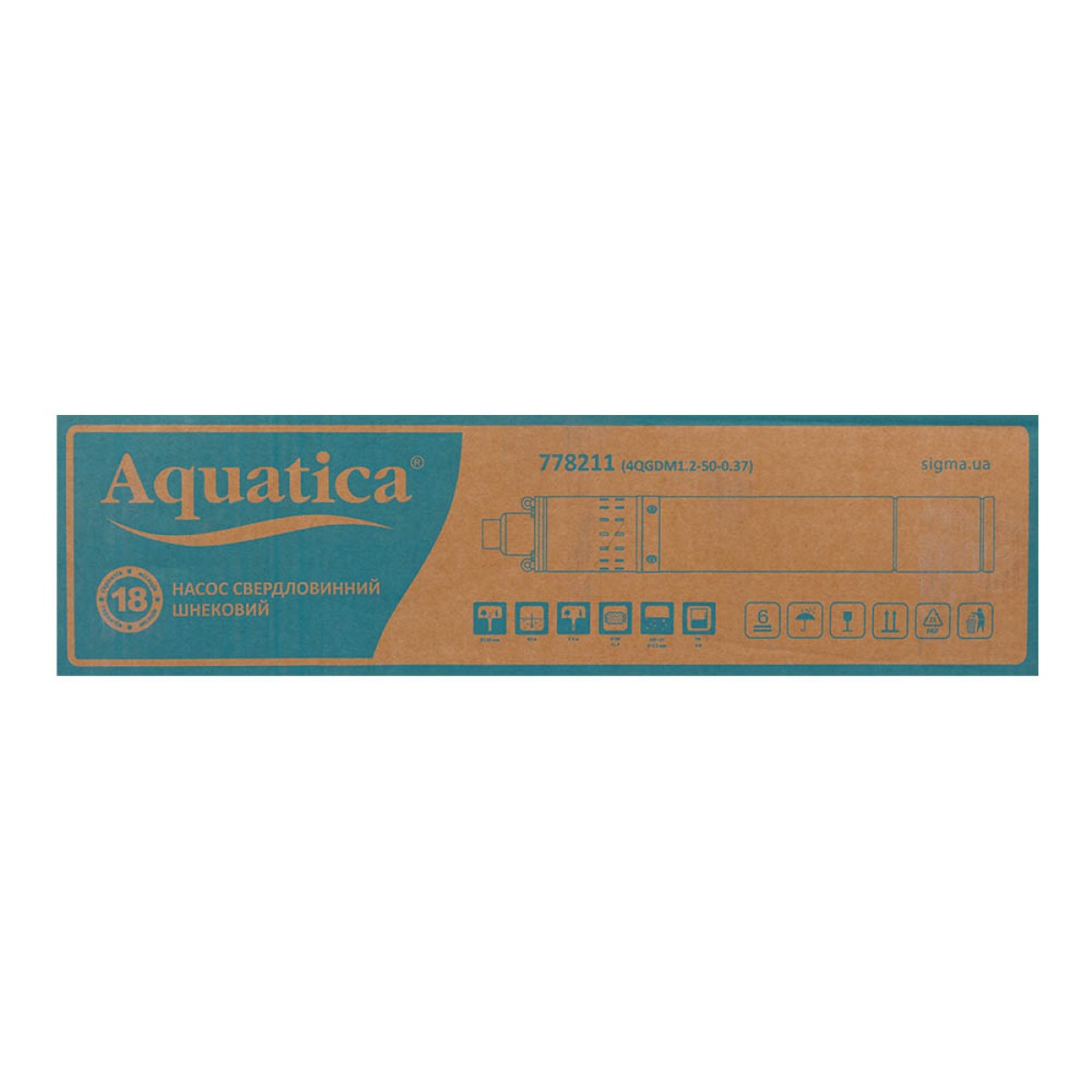 Шнековый скважинный насос Aquatica 4QGDM1.2-50-0.37 4 дюйма для скважины от 120 мм 0,37 кВт 95 м кабель 10 м