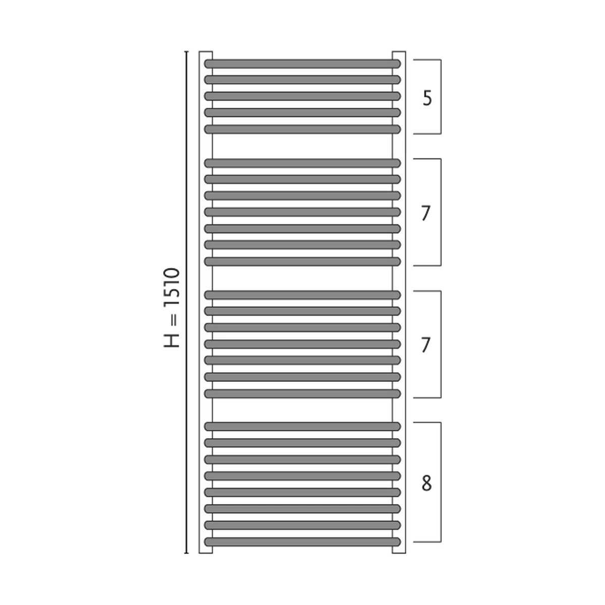 Полотенцесушитель водяной Gorgiel AE 151/56 1510x560 мм, 797 Вт, белый