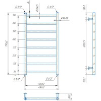 Полотенцесушитель водяной Mario INOX Флет 770x430/400 белый матовый из нержавеющей стали