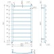 Полотенцесушитель водяной Mario INOX Классик 970x530/500 черный матовый из нержавеющей стали