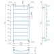 Полотенцесушитель водяной Mario INOX Люкс 970x430/400 из полированной нержавеющей стали