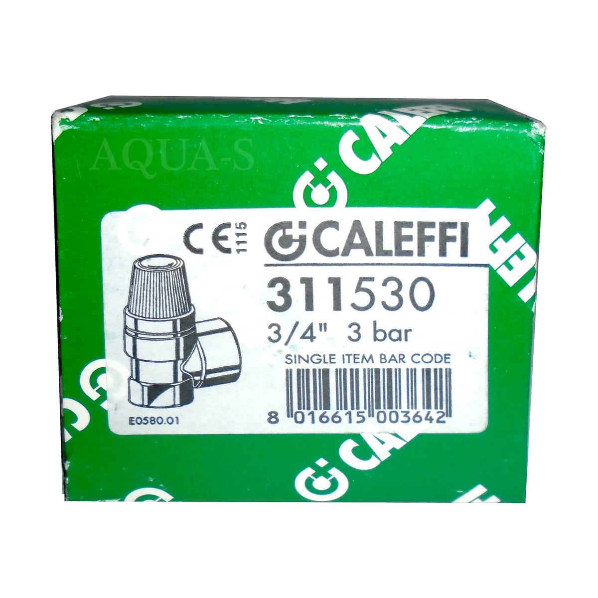 Предохранительный клапан Caleffi 311 311530 3/4″ ВР x 3/4″ ВР, 3 бар, мембранный, до 110 °C